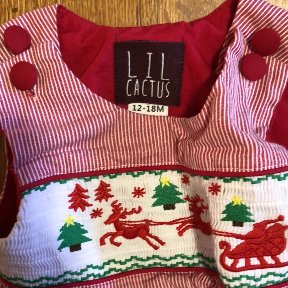Two Lil Cactus brand Christmas rompers - Picture 2 of 3
